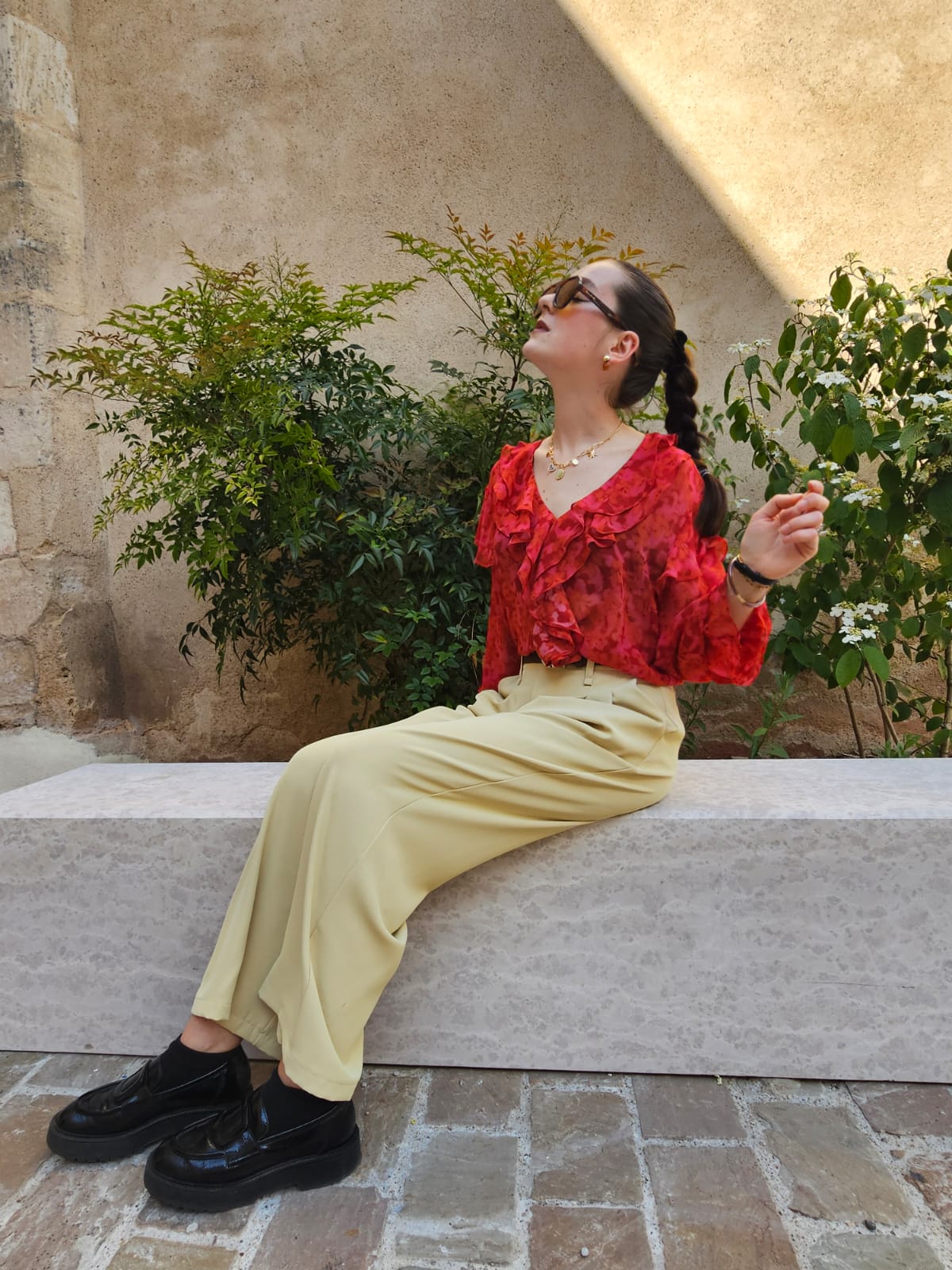 Pantalon fluide jaune Marie