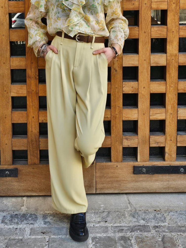 Pantalon fluide jaune Marie