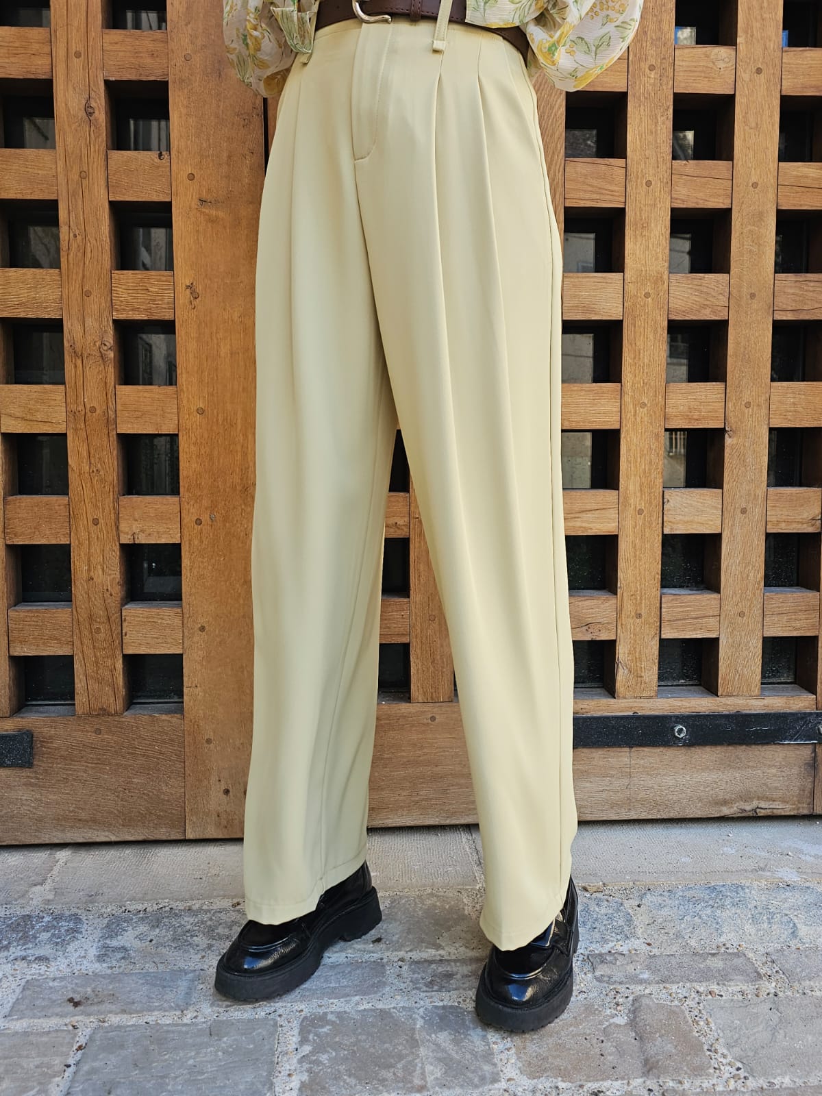 Pantalon fluide jaune Marie