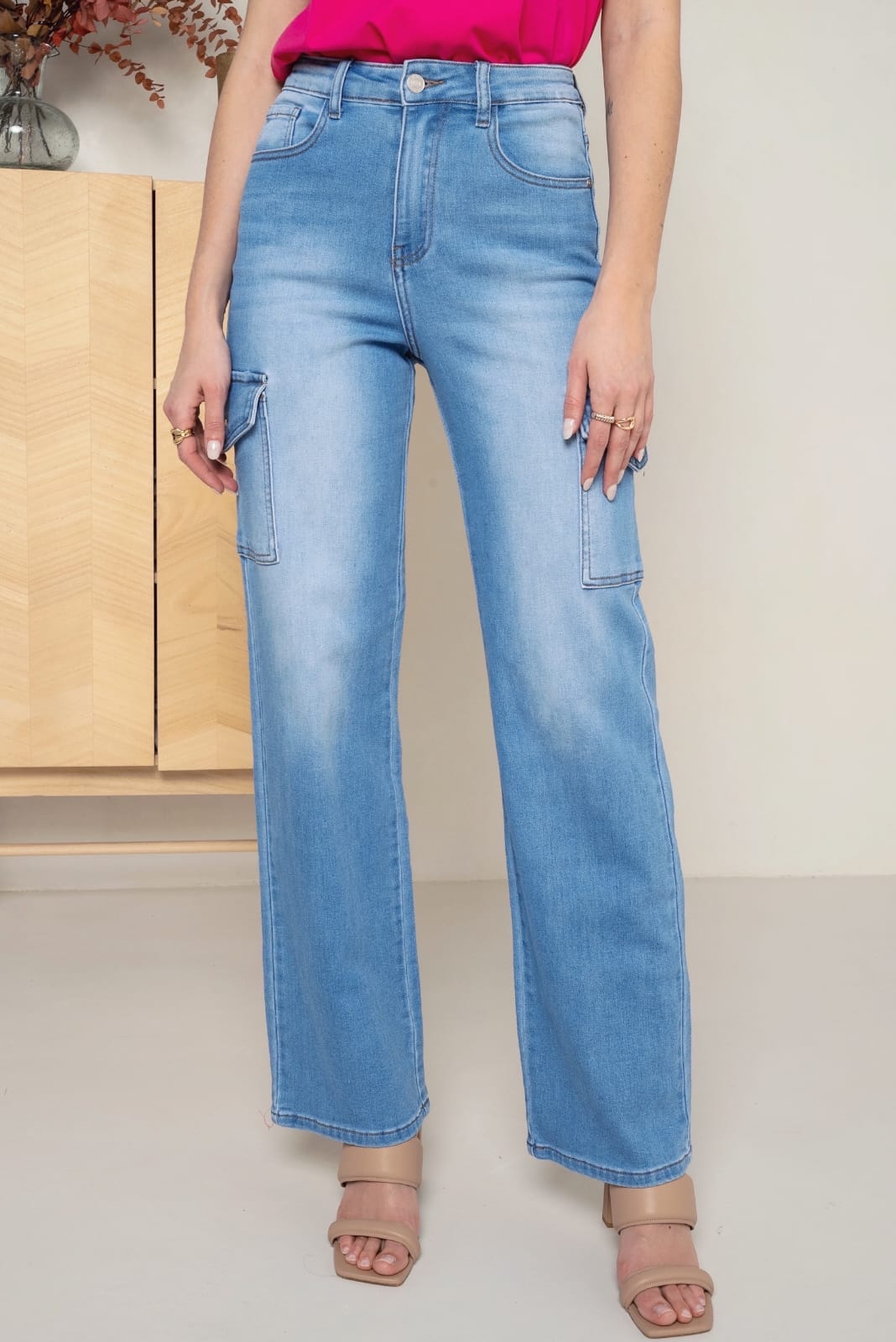 Jeans wide leg Cargo