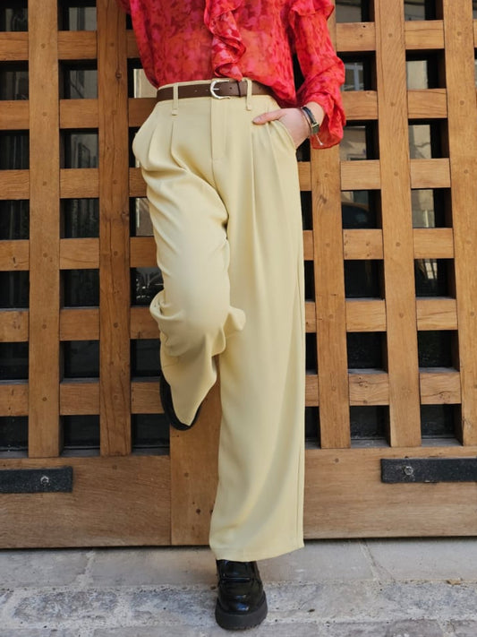 Pantalon fluide jaune Marie